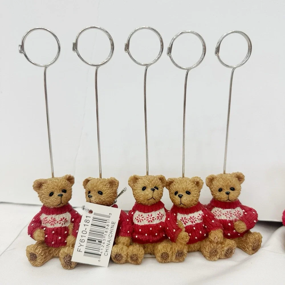 Sia Collection Christmas‎ Teddy Bear Picture Holders 2 Groups of 5 Red sweater